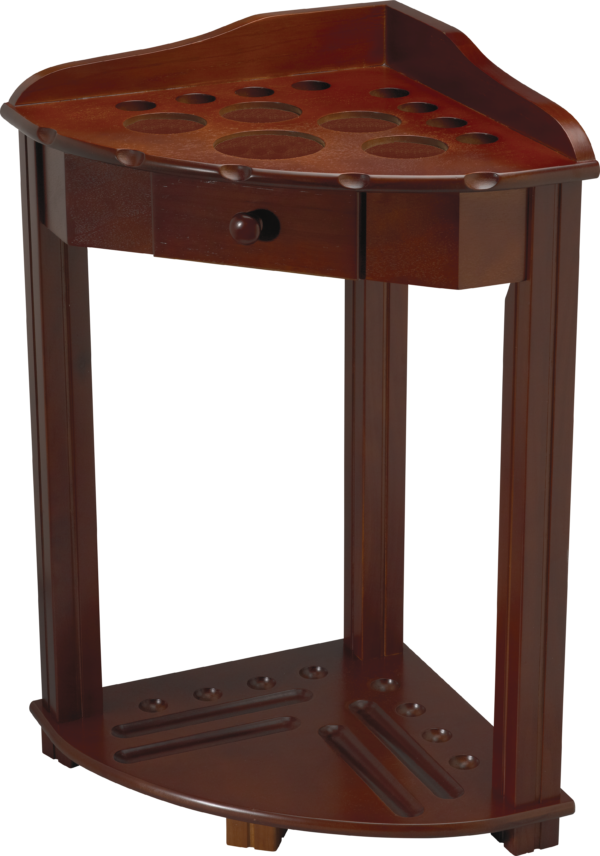 Deluxe 8 Cue Floor Rack w/ Drawer - Chocolate
